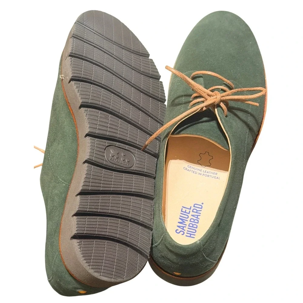 Samuel Hubbard Oxford Shoes Womens 7 Green Suede Hubbard Dreams Minimalist